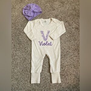 “Violet” Cream Outfit with Cap